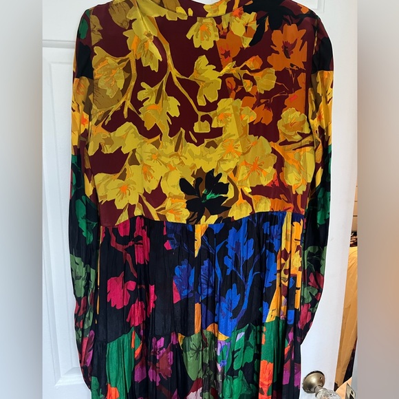 NWT $228. Anthro multicolored button front long sleeve maxi dress size medium. - Picture 10 of 13